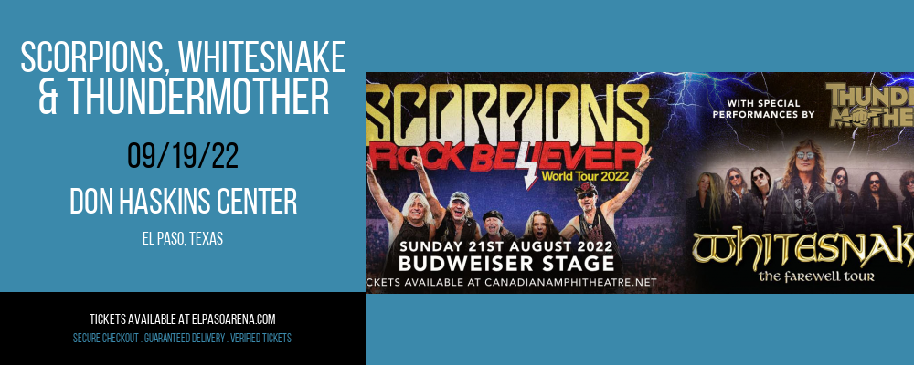 Scorpions, Whitesnake & Thundermother at Don Haskins Center